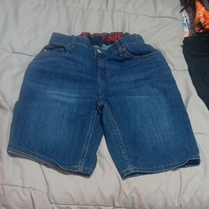 Levi's Dark Blue Denim Shorts with Orange Stitching